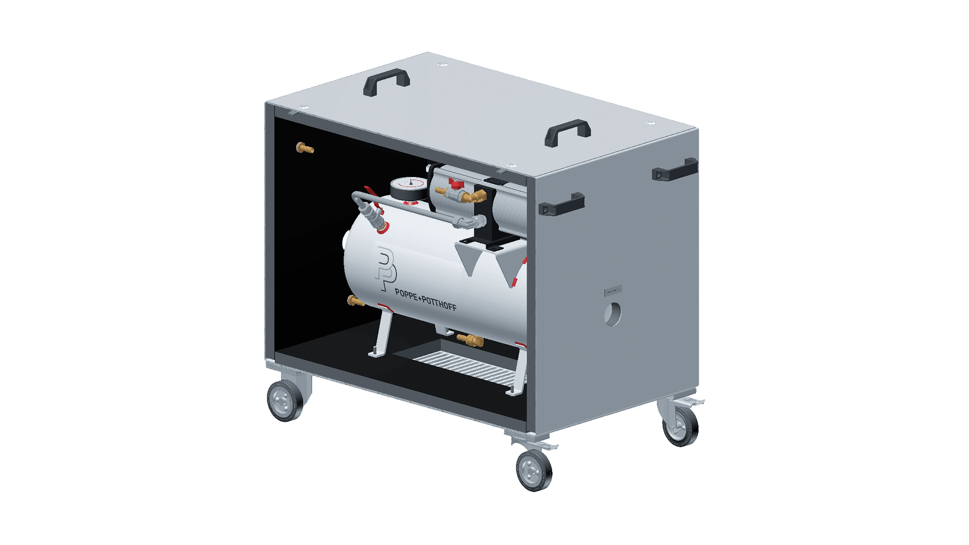 noise reduction box for air compressor and booster units by Poppe + Potthoff Maschinenbau